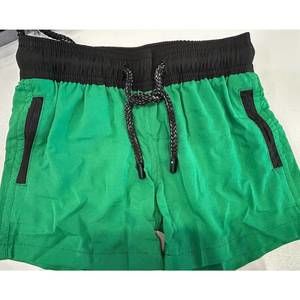 NEW PIER ST. BARTH men’s elastic waist swim short in green/black